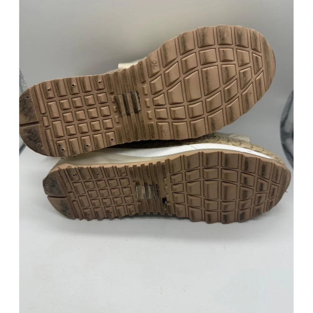 Free People Capmin Sport Sandals Womens Size 6‎ Beige Espadrille Wedge Platform